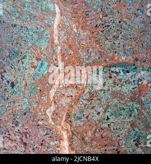 Marble texture with gold and turquoise hues Stock Photo