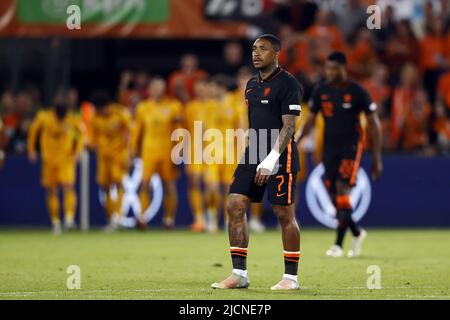 ROTTERDAM - Steven Bergwijn of Holland during the UEFA Nations League match between the Netherlands and Wales at Feyenoord stadium on June 14, 2022 in Rotterdam, Netherlands. ANP MAURICE VAN STEEN Stock Photo