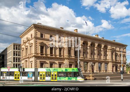 Old Treasury Building on Spring Street in Melbourne, Victoria, Australia, Saturday, April 16, 2022.Photo: David Rowland / One-Image.com Stock Photo