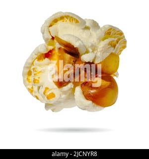 Popcorn isolated on white. macro shoot of popcorn. Stock Photo