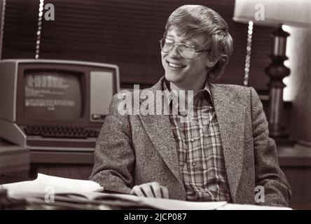 Young Bill Gates, software developer, president and CEO of Microsoft, circa March, 1985. (USA) Stock Photo