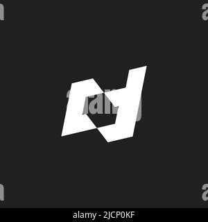 letter cd motion simple geometric square logo vector Stock Vector