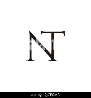 letter nt simple linked font symbol logo vector Stock Vector