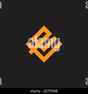 letter ve simple square linked logo vector Stock Vector