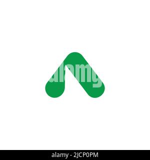 triangle green mountain path street abstract logo vector Stock Vector