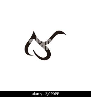 letter ay abstract curves line linked logo vector Stock Vector