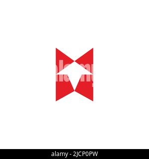 letter m arrow up simple geometric triangles logo vector Stock Vector