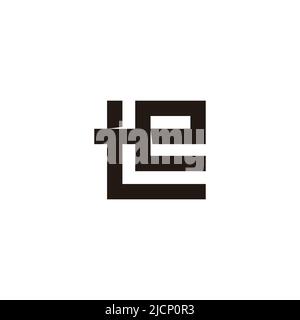 letter te simple square linked logo vector Stock Vector