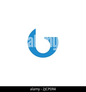 letter gb simple circle geometric negative space logo vector Stock Vector