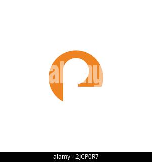 letter pe simple circle geometric logo vector Stock Vector