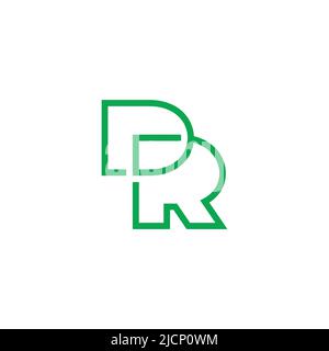 letter dr green design infinity linked line logo vector Stock Vector