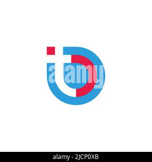 letter t b simple circle geometric colorful logo vector Stock Vector
