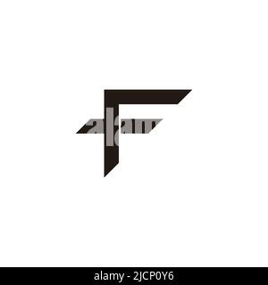 letter ft simple geometric line linked logo vector Stock Vector