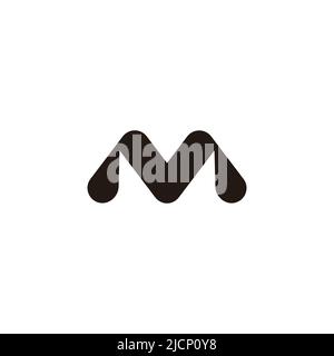 letter m curves path symbol geometric logo vector Stock Vector