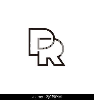 letter pr simple geometric line infinity logo vector Stock Vector