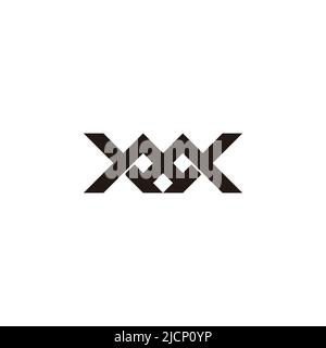 abstract letter mx simple linked geometric logo vector Stock Vector