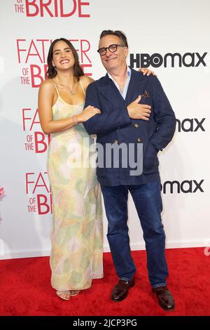 MIAMI, FL - JUNE 14: Adria Arjona and Andy Garcia attend the 'Father Of The Bride' Miami Premiere at the Tower Theater on June 14, 2022 in Miami, Florida.  (Photo by Alberto E. Tamargo/Sipa USA) Stock Photo