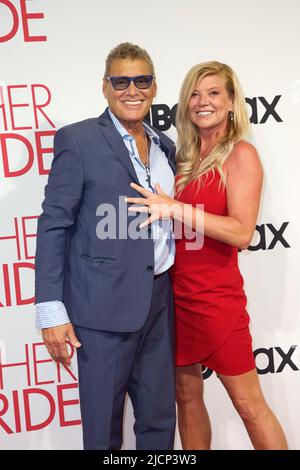 MIAMI, FL - JUNE 14: Steven Bauer (L) and guest attend the 'Father Of The Bride' Miami Premiere at the Tower Theater on June 14, 2022 in Miami, Florida.  (Photo by Alberto E. Tamargo/Sipa USA) Stock Photo