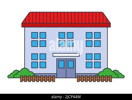 two-storey apartment building. cheap housing. flat vector illustration. Stock Vector