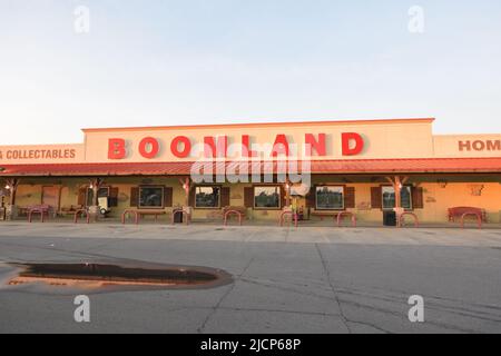 Boomland fireworks store, gas station and gift shop in Charleston Missouri  Stock Photo