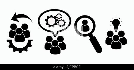 Organization Icons. Black Flat Design. Vector Illustration. Stock Vector