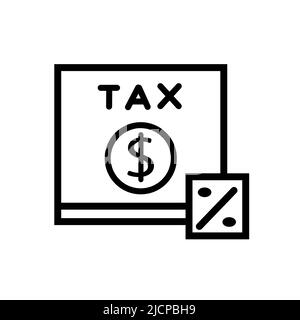Illustration of tax form icon on white background Stock Vector