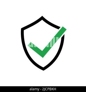 Shield with checkmark symbol for download. Tick shield security icon. Vector icon. Stock Vector