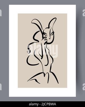 Minimalistic printable art wall posters  Stock Vector