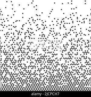 Geometric pattern of black triangles whith rounded corners on a white background.Seamless in one direction.Option with a average fade out. Stock Vector