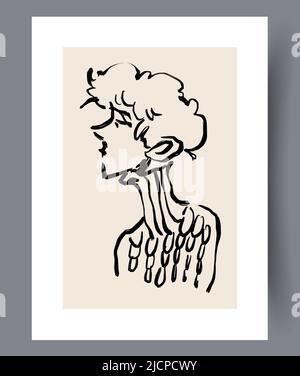 Minimalistic printable art wall posters  Stock Vector