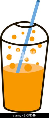 Plastic cup for cocktail and juice with cap Stock Vector