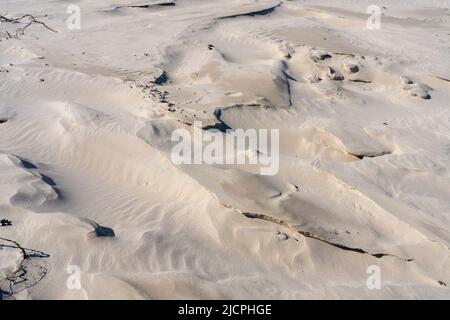 Patterns in the sand on the beach on South Padre Island, Texas. Stock Photo