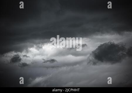 Dramatic stormy sky, dark clouds before rain Stock Photo