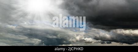 Dramatic stormy sky, dark clouds before rain Stock Photo