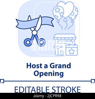 Host grand opening light blue concept icon Stock Vector