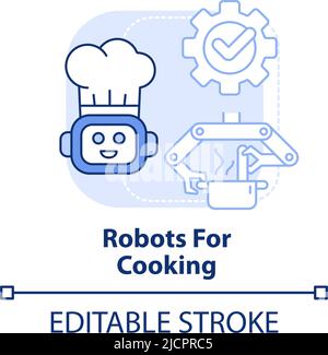 Robots for cooking light blue concept icon Stock Vector