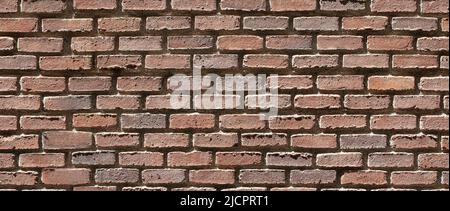 Aged brick wall texture. Seamless background pattern. Stock Photo