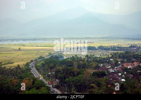 Aerial view of Rawa Pening, Ambarawa, Indonesia Stock Photo