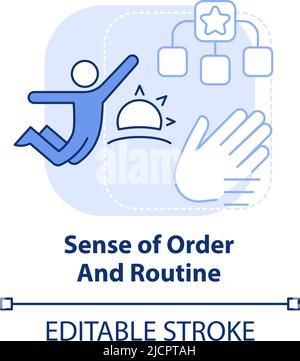 Sense of order and routine light blue concept icon Stock Vector