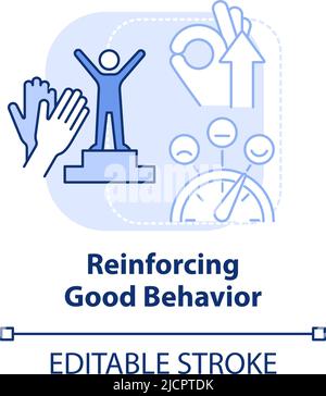 Reinforcing good behavior light blue concept icon Stock Vector