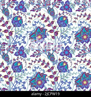Seamless background with stylized flowers in Vintage style Stock Vector