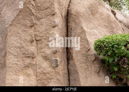 Ancient granite quarry workings in Aswan, Upper Egypt Stock Photo