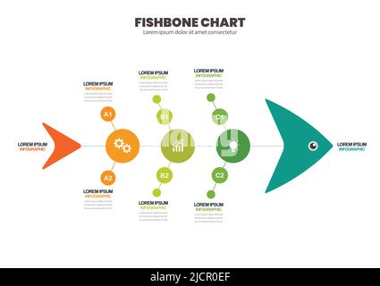 Fishbone chart concept infographic. Business concept vector ...