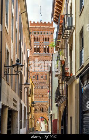 Mudejar tower of Salvador TERUEL CITY Aragon region SPAIN Stock Photo ...