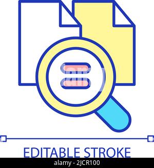 Equal files RGB color icon Stock Vector
