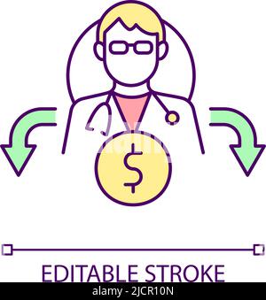 Fee-for-service health insurance RGB color icon Stock Vector