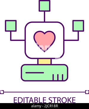 Clinical information system RGB color icon Stock Vector