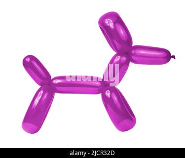 Shiny balloon model dog isolated on the white background Stock Photo