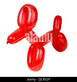 Shiny balloon model dog isolated on the white background Stock Photo