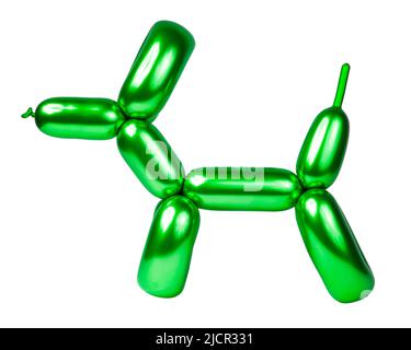 Shiny balloon model dog isolated on the white background Stock Photo